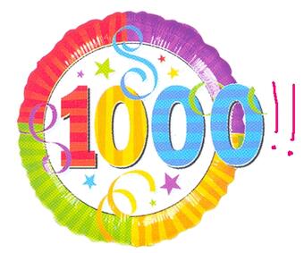 Изключително сме доволни да установим, че на този свят има поне 1000 души, които ни харесват....